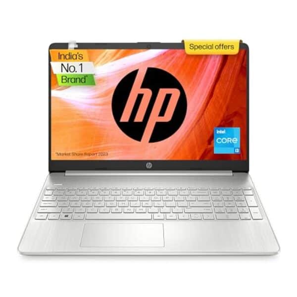HP Laptop 15s, 12th Gen Intel Core i3-1215U, 15.6-inch (39.6 cm), FHD, 8GB DDR4, 512GB SSD, Intel UHD Graphics, Backlit KB, Thin & Light, Dual Speakers (Win 11, MSO 2021, Silver, 1.69 kg), fq5007TU
