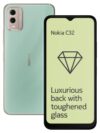 Nokia C32 with 50MP Dual Rear AI Camera | Toughened Glass Back | 4GB RAM, 64GB Storage | Upto 7GB RAM with RAM Extension | 5000 mAh Battery | 1 Year Replacement Warranty | Android 13 | Breezy Mint