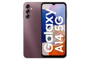 Homepage: Gadgets Today 16 Samsung Galaxy A14 5G (Dark Red, 4GB, 128GB Storage) | Triple Rear Camera (50 MP Main) | Upto 8 GB RAM with RAM Plus | Without Charger