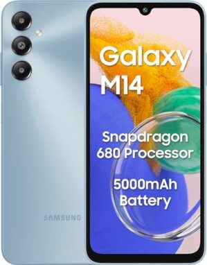 Homepage: Gadgets Today 14 Samsung Galaxy M14 4G (Arctic Blue,4GB,64GB) | 50MP Triple Cam | 5000mAh Battery | Snapdragon 680 Processor | 2 Gen. OS Upgrade & 4 Year Security Update | 8GB RAM with RAM Plus | Without Charger